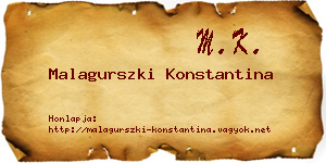 Malagurszki Konstantina névjegykártya